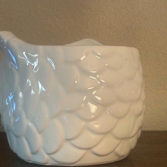White Ceramic Owl Planter - Picture 3 of 6
